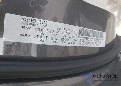 2017 Chrysler Pacifica Touring-L z USA, uszkodzony, nr VIN 2C4RC1BG4HR705495